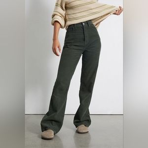 PacSun Green Corduroy High Waisted Bootcut Jeans